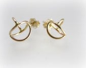 recycled 14 karat gold stud earrings gyroscope