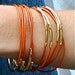 Leather Bangle Bracelets Nectarine Set of 10 Stacking Bangle Bracelets Orange Amy Fine Design
