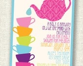 Mad Tea Baby Shower - Alice in Wonderland - Tea Party - PRINTABLE Party Invitations