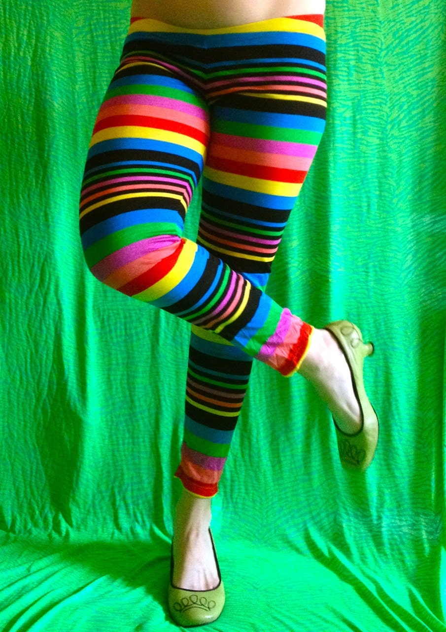 Rainbow Brite stripe leggings