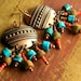 Copper Southwestern Earrings Colorful Tribal OOAK
