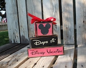Personalized DOUBLESIDED COUNTDOWN chalkboard wood block set. . . Christmas, vacation, birthday, Halloween, Disneyland, grandma primitive
