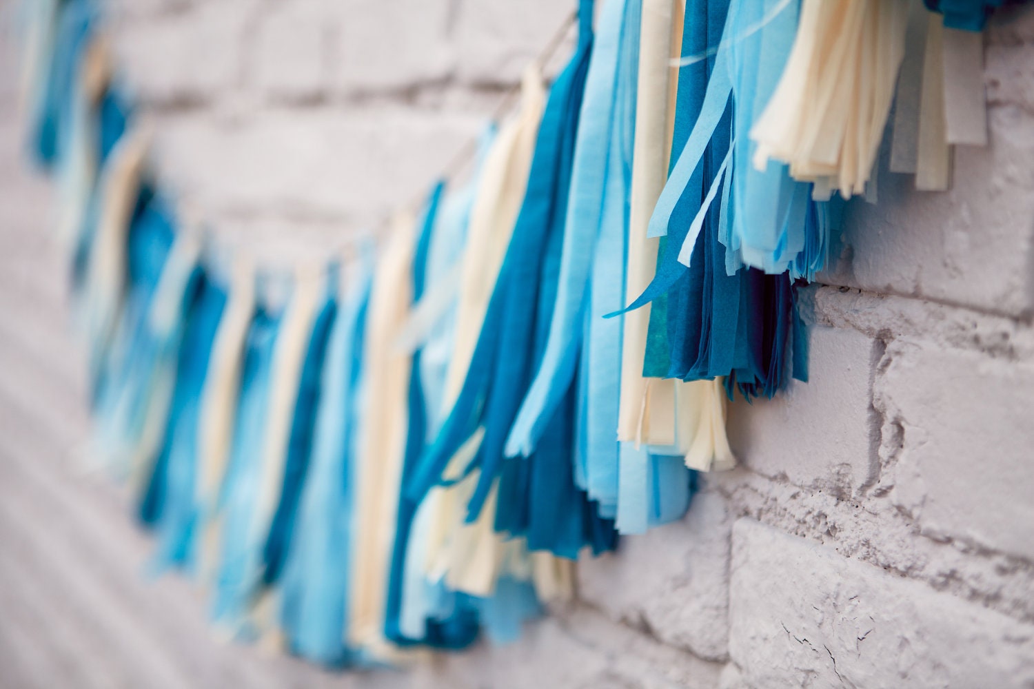 Tassel Party Garland: Shades of Blue