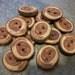 14 Dark Arborvitae Buttons. About 1.50 Inches Wide