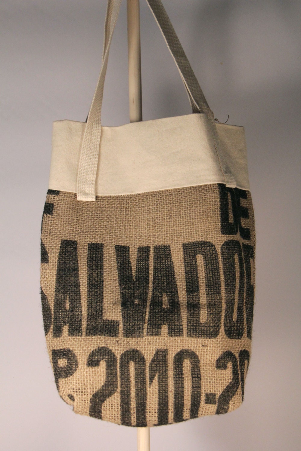 Recycled Burlap Coffee Sack Tote, El Salvador