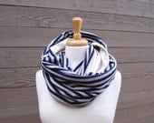 Striped Eco-Inifity Scarf: Large Cowl, Circle Scarf, Loop Scarf Made from Hemp, Bamboo, & Organic Cotton