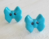Turquoise Bow Studs on Titanium Posts for Sensitive Ears, Nickel Free Earrings for Girls, Hypoallergenic Kids Earrings - Cute as a Button