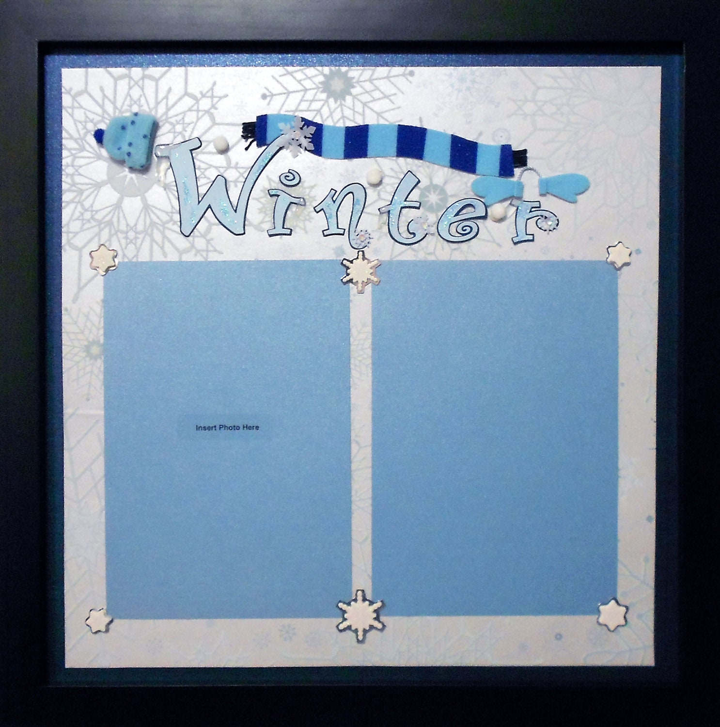 WINTER DAY Memory Album Page (Black Veneer Shadow Box Frame Sold Separately)
