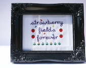 Strawberry Fields Forever Cross Stitch Sampler