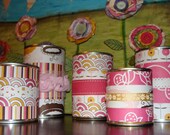 Recycled/Upcycled Can Office Organizers - Set of 5 "Pretty in Pink"