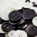 MONOCHROME MIX - 2 ounces of Red, Blue and Wihte colored Crafting and Sewing Buttons, Various sizes - approx. 100-200 pieces