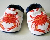 Soft-soled Booties in Crabby Size 0-6 months