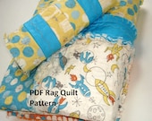 PDF Rag Quilt Pattern - My Little Rag Quilt and Burp Cloth - easy instructions with pictures tutorial
