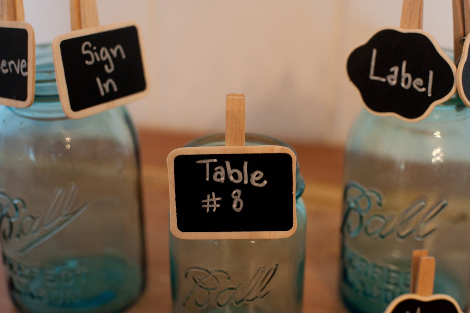 Set of 12 Mini Chalkboard Clip On Labels