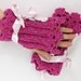 Knit fingerless gloves arm warmers fingerless mittens bubble gum pink hot pink  crochet lace pink ribbon victorian curationnation