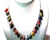 Bertie Bott's Every Flavor Bean Charm Necklace on Chain- Harry Potter Jewelry - Honeydukes Candy - Polymer Clay Food - Gifts Under 30, 50