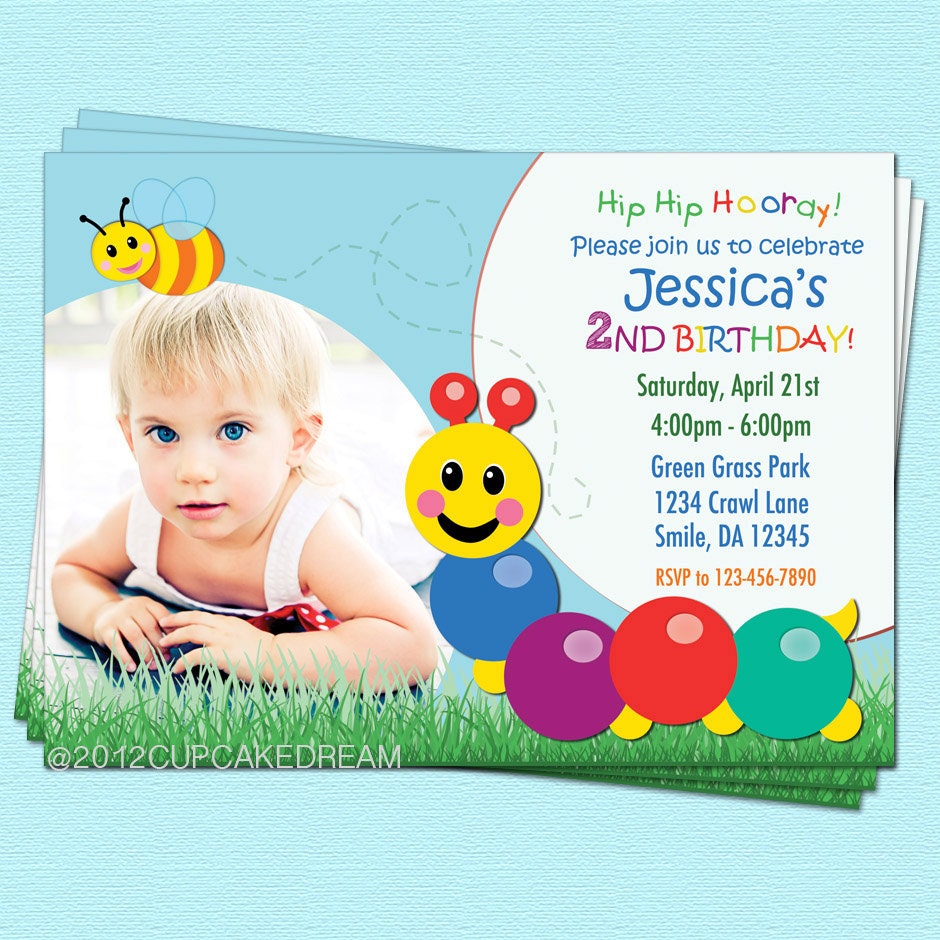 Caterpillar Invitation Baby Einstein Birthday Photo Printable Party