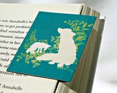 Fox Magnetic Bookmark, Art Print, Winter, Teal