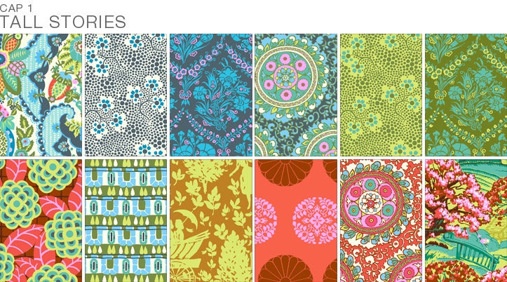 Cameo - Tall Stories Layer Cake by Amy Butler -- 24 - 10" x 10" Quilting Fabric Squares