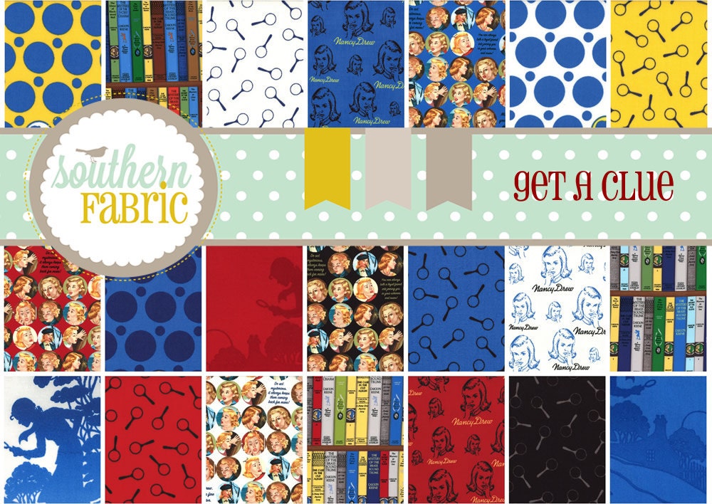 Get A Clue  Charm Pack 1340PP for Moda by Nancy Drew -- Charm 5 inch 42 Quilt Fabric