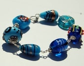 Blue Lamp work Beaded Bracelet-Nothing Borrowed