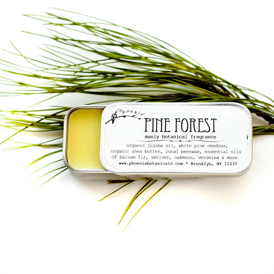 Pine Forest Botanical Cologne - Manly, Woodsy, All Natural Scent - 1/4 oz sliding tin