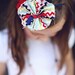 Pop Rocket -  bright and funky chevron ruffle and chiffon flower headband