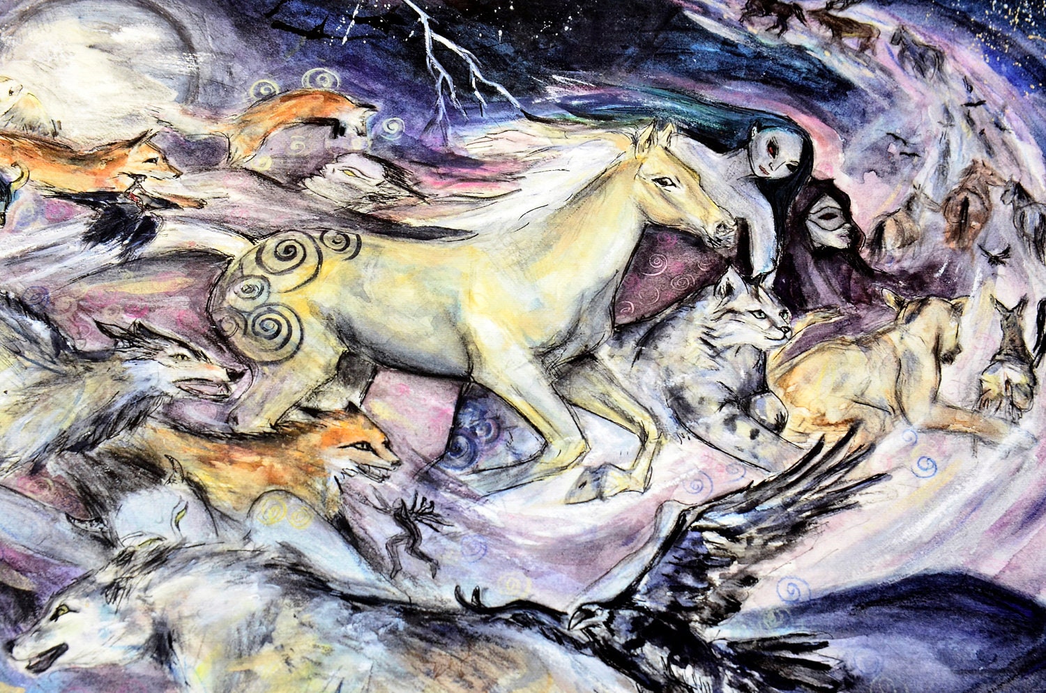The Wild Hunt - Magical Canvas Print - 18" X 12"