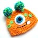 Crochet Baby Hat Little Monster 0 to 3 months Photo Prop RTS