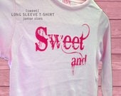 Sweet Longsleeve Tshirt, Junior Girls, Comfortable, Ribbed hems, Pink, Screenprinted, Lounge wear, PJs