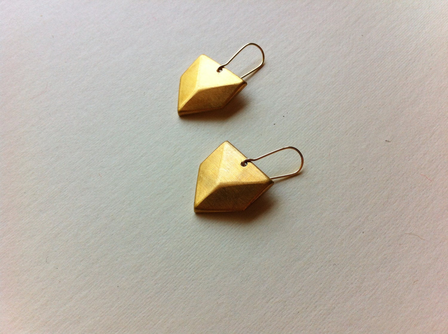 Brass Chevron Geometric Earrings / Modern Minimalist Jewelry / Spring Trends