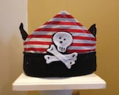 Boy Pirate Crown - Birthday Crown - Party Hat - Photo Prop - Pirate Hat - Pirate Dress Up - Birthday Hat