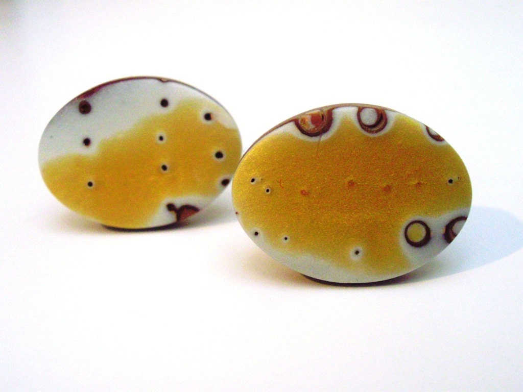 CHAMPAGNE Polymer Clay Cufflinks No.2