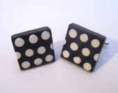 Black and White polka dots Square Cufflinks Smart  Chic and Classy