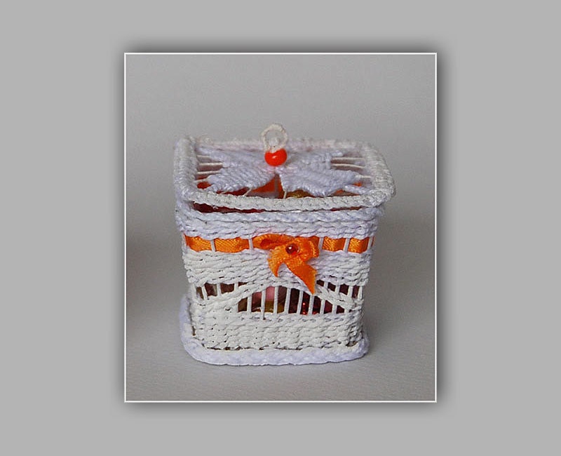 1:12  White Wicker Basket   Dollhouse Miniature French Style Shabby-chic