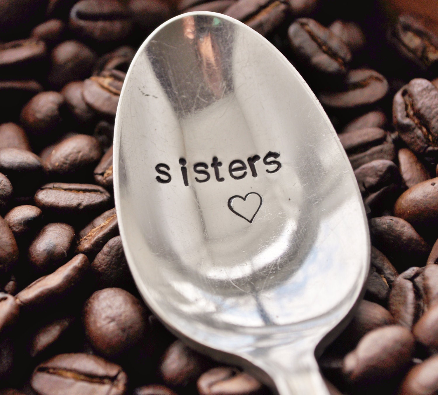 SISTERS SPOON (TM)- Hand Stamped Vintage Spoon for your Coffee or Tea