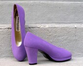 1980s High Heels / 80s PURPLE Pumps With Issue / 5.5 to 6N