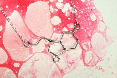 Serotonin Necklace Calming Molecule Jewelry - Fun Unique Gift for women, friend, mom, co-worker, the person who has it all
