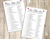 Candy Match Bridal Shower Game -- Printable