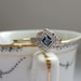 1950s Sapphire and Diamond Ring. Engagement Ring in Platinum and Yellow Gold. Addy on Etsy.