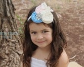 pink cream white blue flower vintage headband babies toddlers girls photo props photography hairband weddings bridal hair accessories