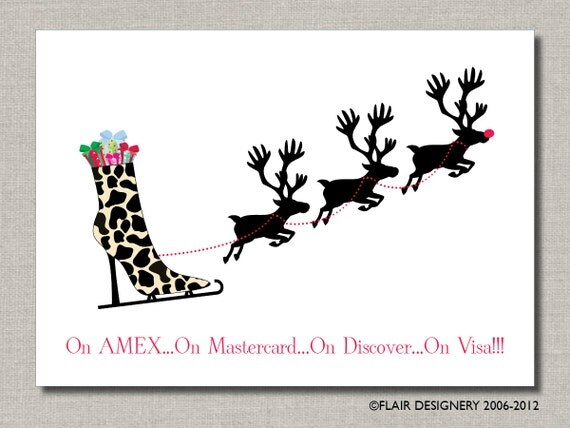 Fancy Boot - Holiday Greeting Card by Flair Designery Il_570xn