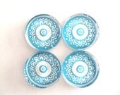 Ocean Blue Large Glass Magnets-Set of 4