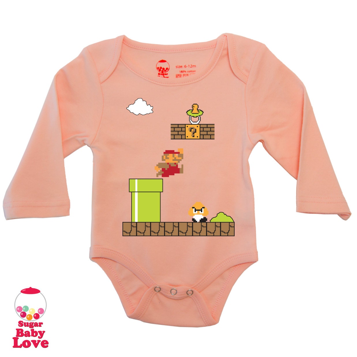 baby super mario onesie