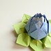Origami Paper Lotus Flower// Sky Blue, Bluebell, and Apple Green - Decoration or Favor, Thank You, Hostess, Birthday, Get Well gifts