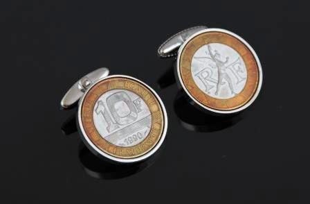 French Cuffs- France 10 Franc cufflinks- rare coins-Perfect gift-
