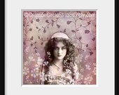 Digital collage - FLEUR - 5x5 print, vintage female portrait, nostalgic, decorative
