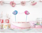 nursery birds banner - baby banner - baby shower cake topper