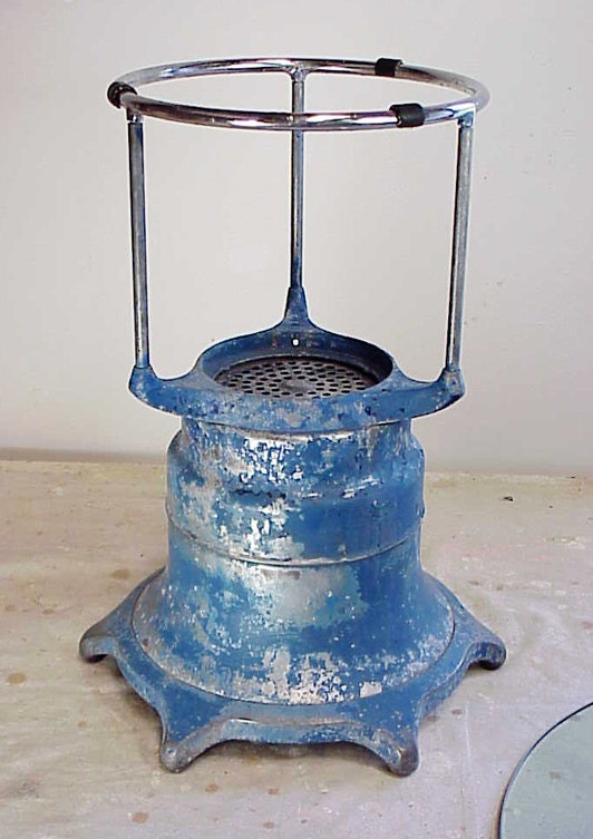 Upcycled Vintage Industrial Chippy Blue Retired Vacuume Table