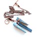 blue coral cluster necklace. wire wrapped pendant blue coral sticks seashells handmade copper chain necklace uniquenecks jewelry